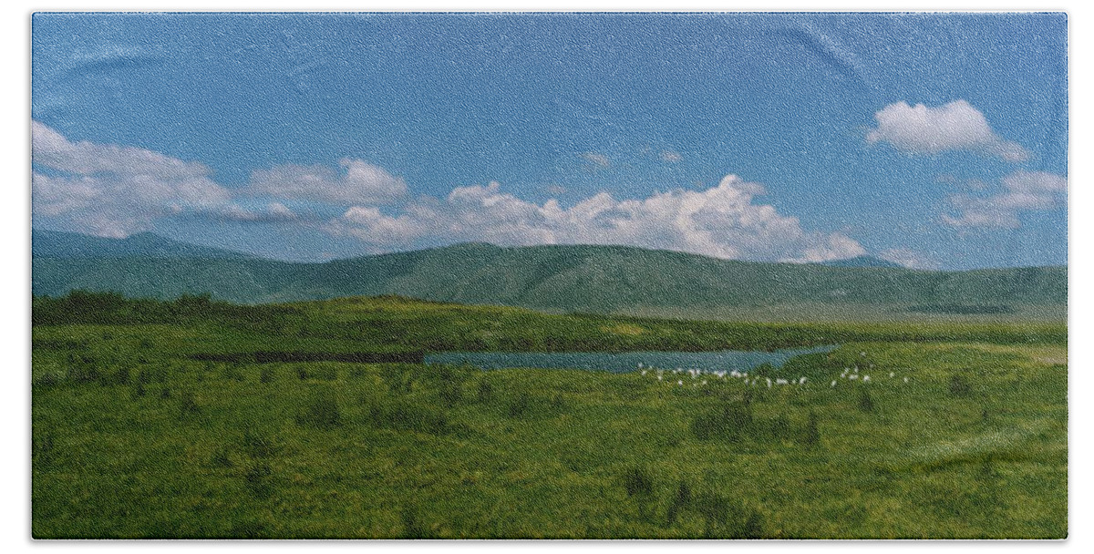 Photography Bath Towel featuring the photograph Mountains On A Landscape, Ngorongoro by Panoramic Images