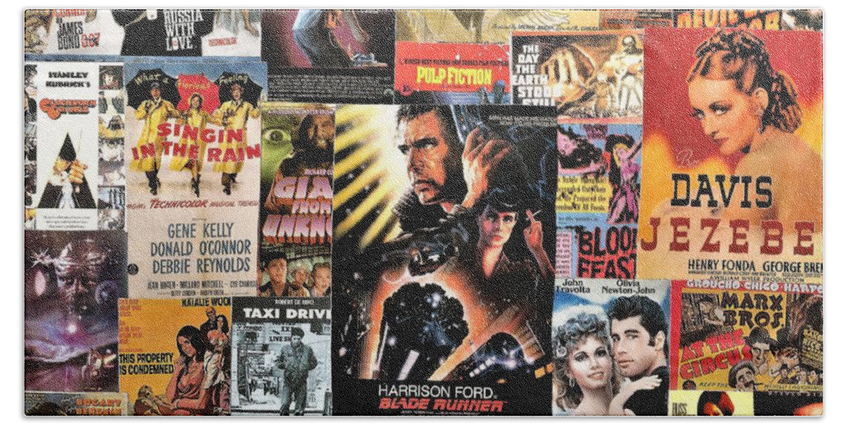 Collage Bath Towel featuring the digital art Movie Poster Collage 4 by Doug Siegel