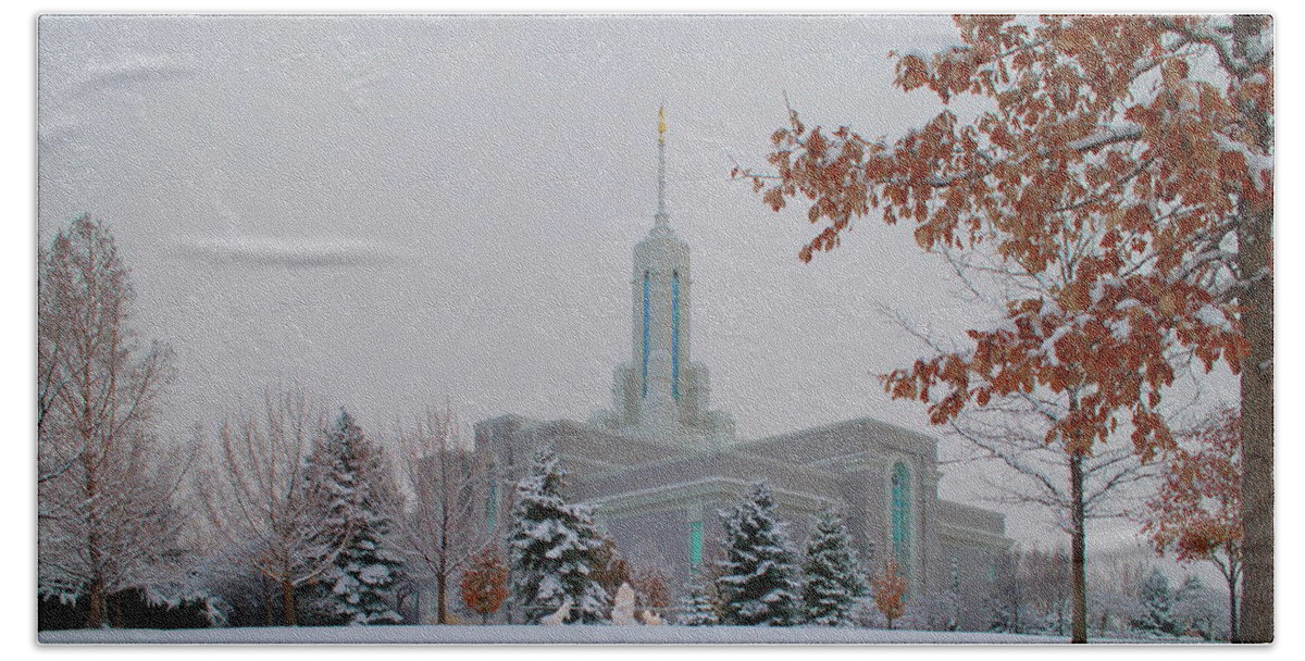 Temple Hand Towel featuring the photograph Mt. Timpanogos Temple by Nathan Abbott