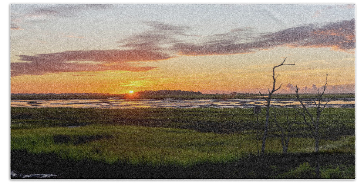 Sunrise Bath Towel featuring the photograph Murrells Inlet Sunrise - August 4 2019 by D K Wall