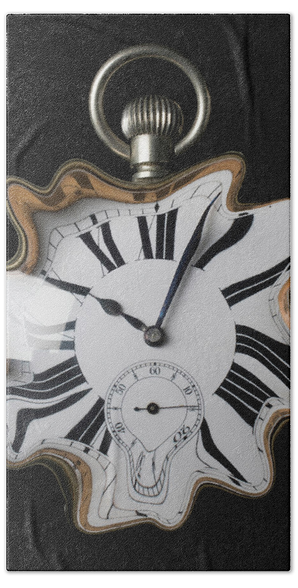Time Bath Towel featuring the photograph My Melting Clock by Garry Gay