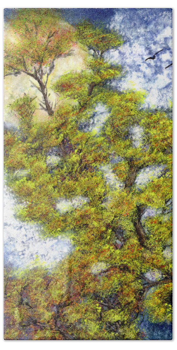 Old Trees Bath Towel featuring the painting Mystic Visions by Charlene Fuhrman-Schulz