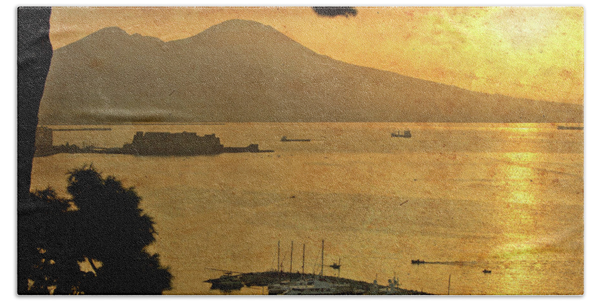Italy Bath Towel featuring the photograph Naples Harbor by Bill Chizek