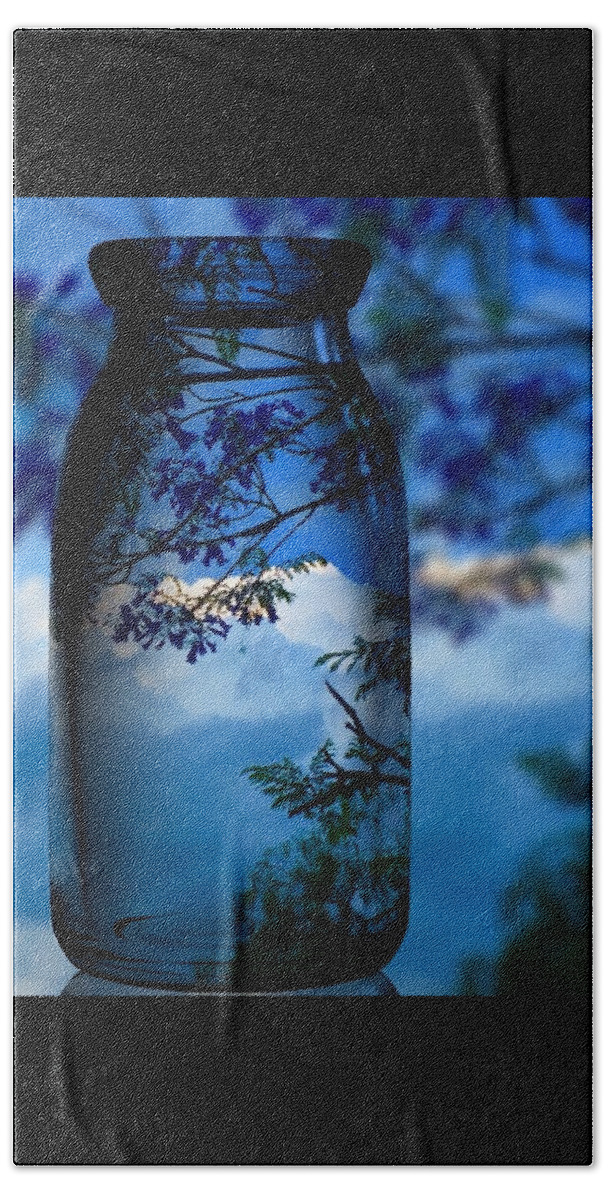 Colettte Hand Towel featuring the photograph Nature Through Bottle by Colette V Hera Guggenheim