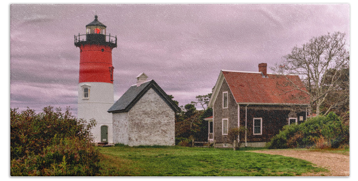 Nauset Hand Towel featuring the photograph Nauset Lighthouse - 5066 by Jean-Pierre Ducondi