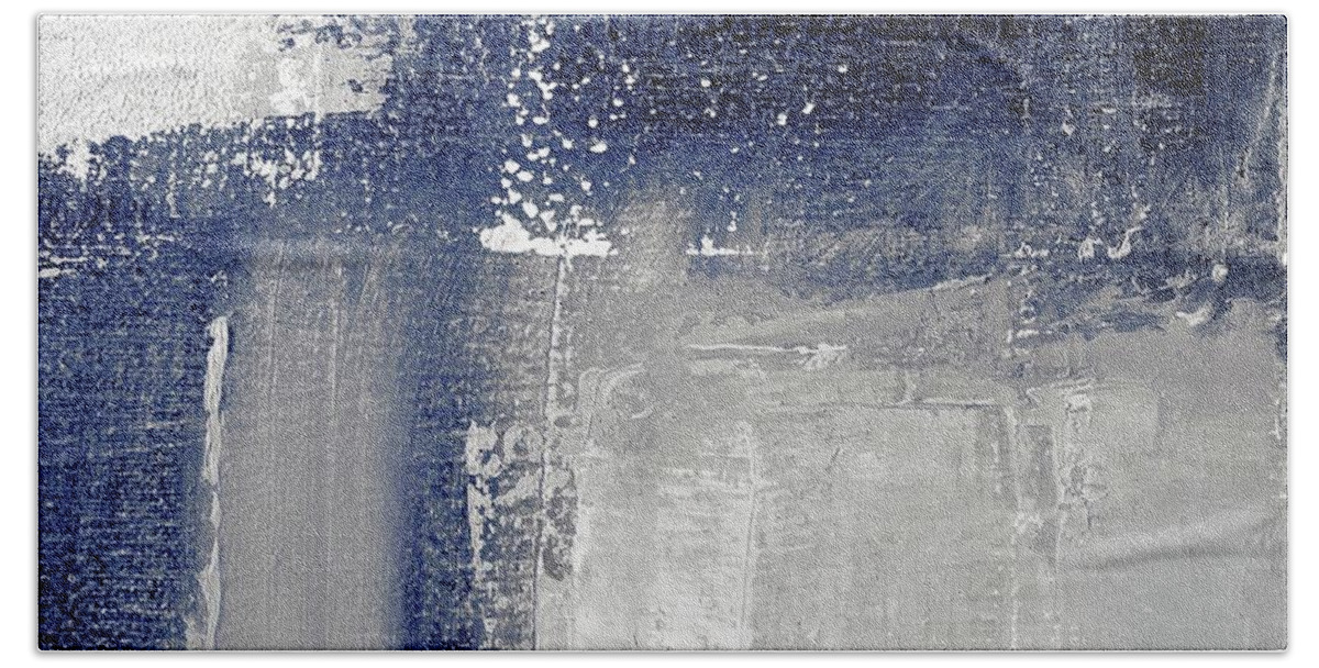 Navy and store gray bath towels