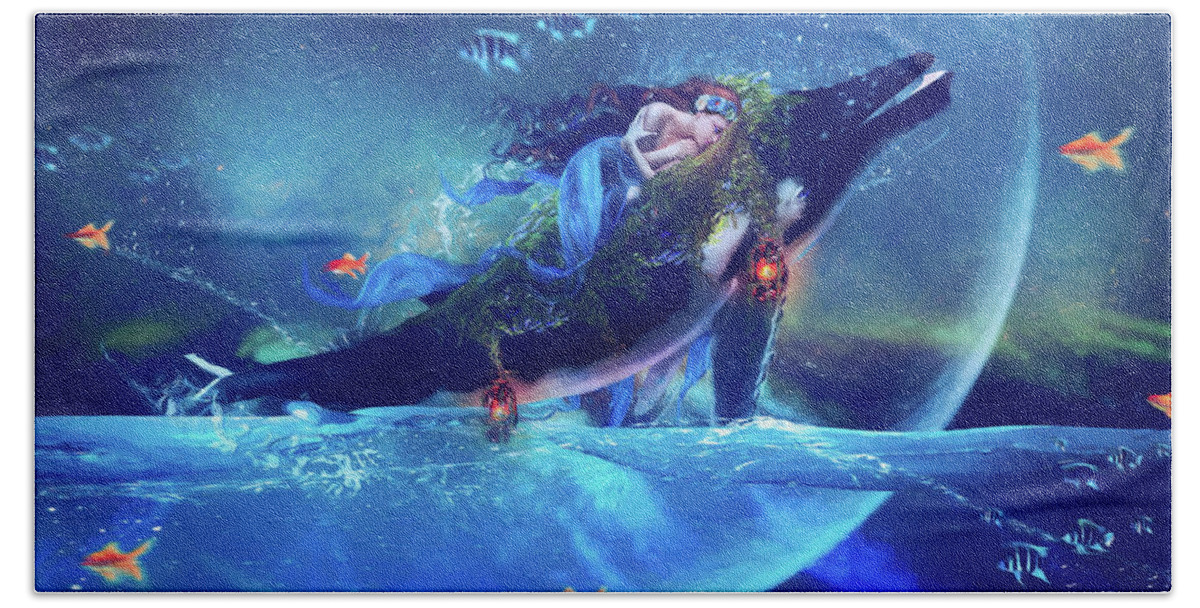 Neried Bath Towel featuring the digital art Neried's Dream by Karen Howarth