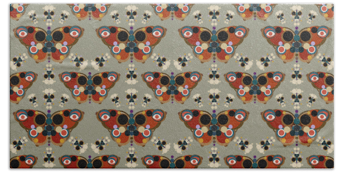 Surreal Bath Towel featuring the mixed media New Beginnings - Skull Butterflies by BFA Prints