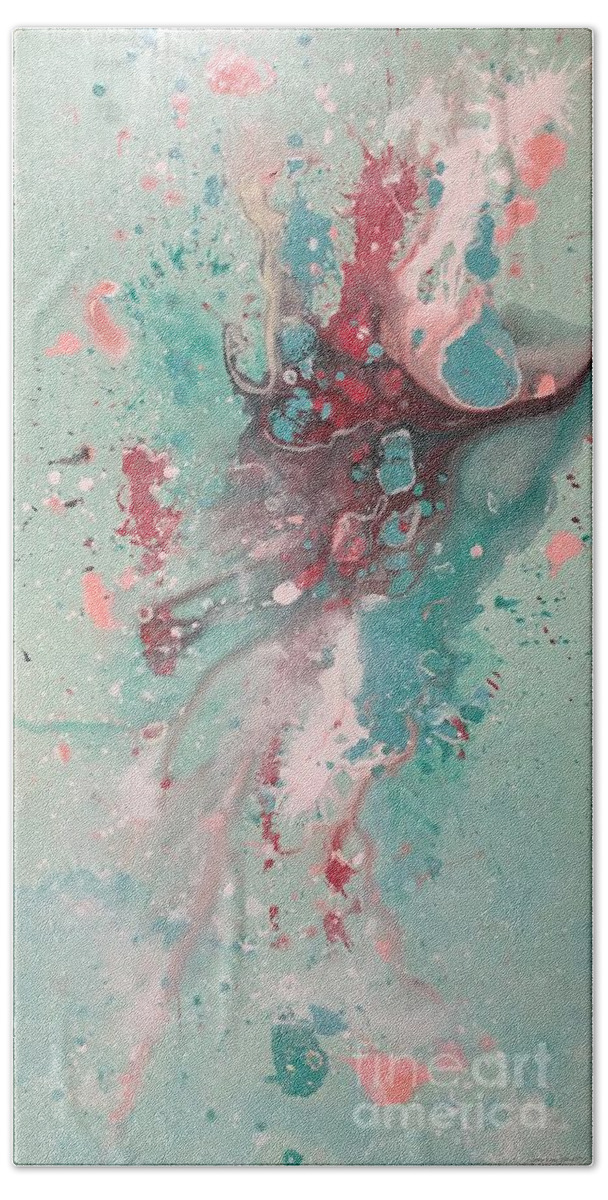 Abstract Painting Bath Towel featuring the painting No Destination In Mind by Jacqui Hawk