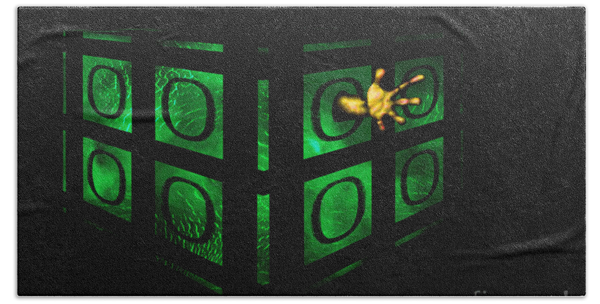Digital Surreal Art Hand Towel featuring the digital art No Way Out Of The Matrix by Tim Richards