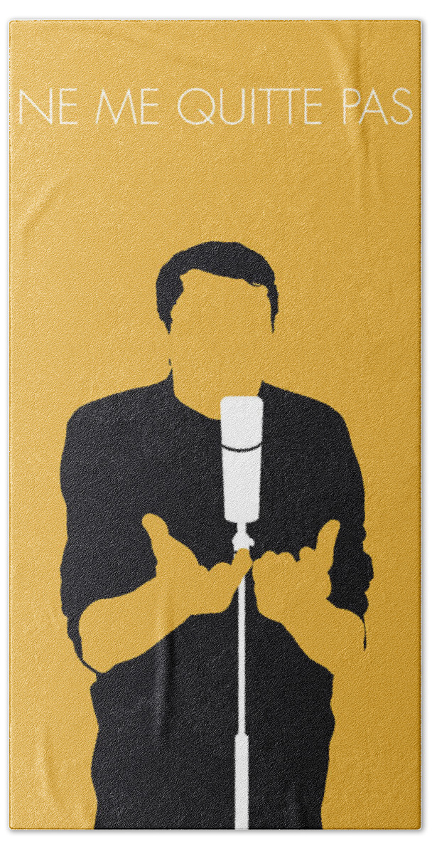Jacques Hand Towel featuring the digital art No234 MY JACQUES BREL Minimal Music poster by Chungkong Art
