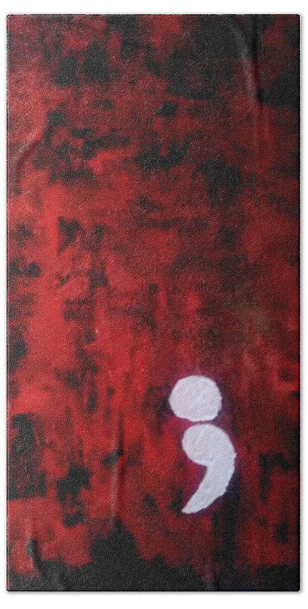 Abstract Bath Towel featuring the painting Not Over Yet by Eseret Art