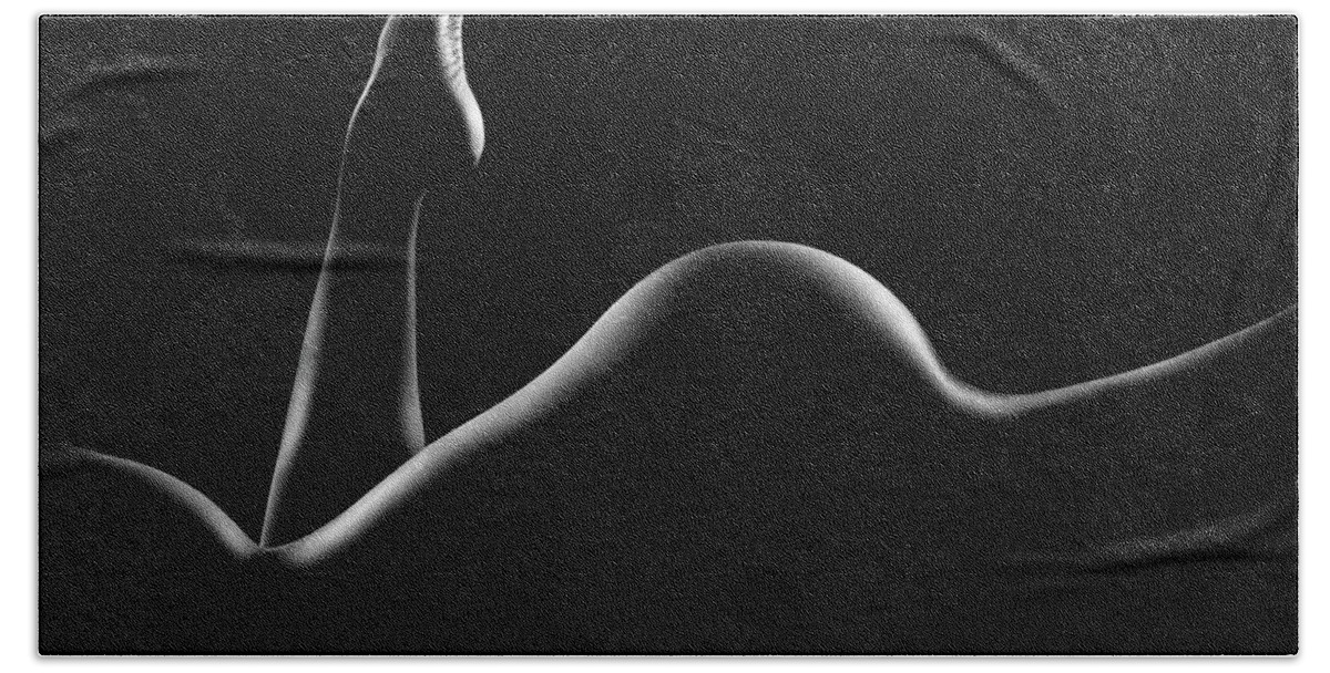 Woman Bath Sheet featuring the photograph Nude woman bodyscape 14 by Johan Swanepoel
