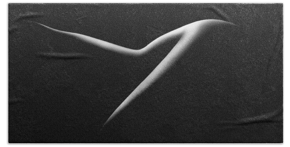 Woman Hand Towel featuring the photograph Nude woman bodyscape 15 by Johan Swanepoel