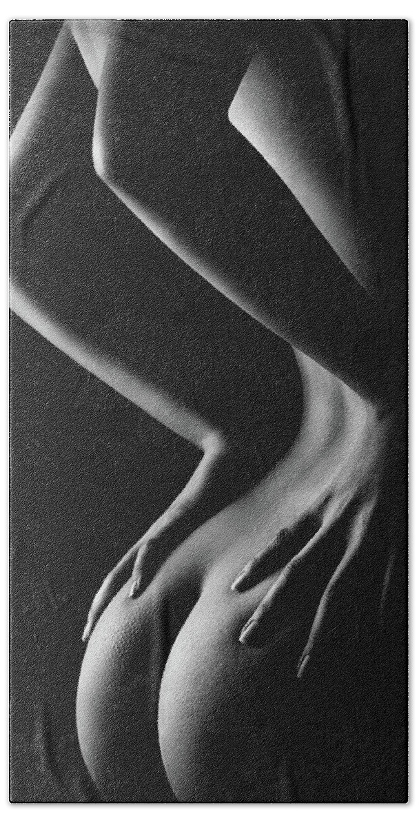 Woman Bath Towel featuring the photograph Nude woman bodyscape 39 by Johan Swanepoel