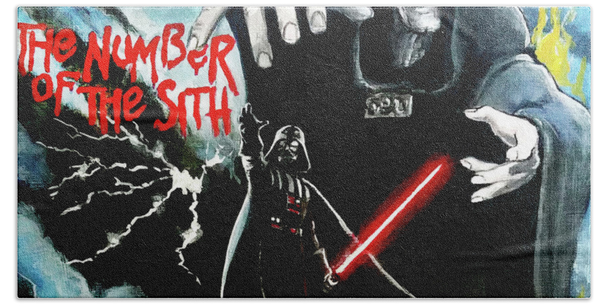 Maiden Sith Bath Towel featuring the painting Number of the Sith by Tom Carlton