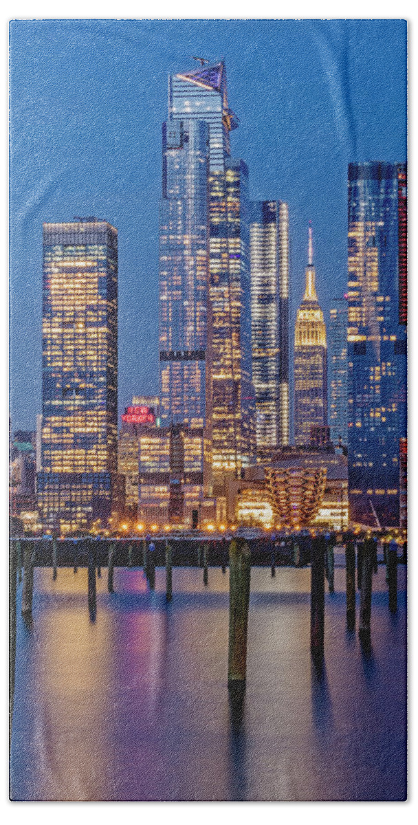 Nyc Skyline Bath Towel featuring the photograph NYC Hudson Yards Skyline by Susan Candelario