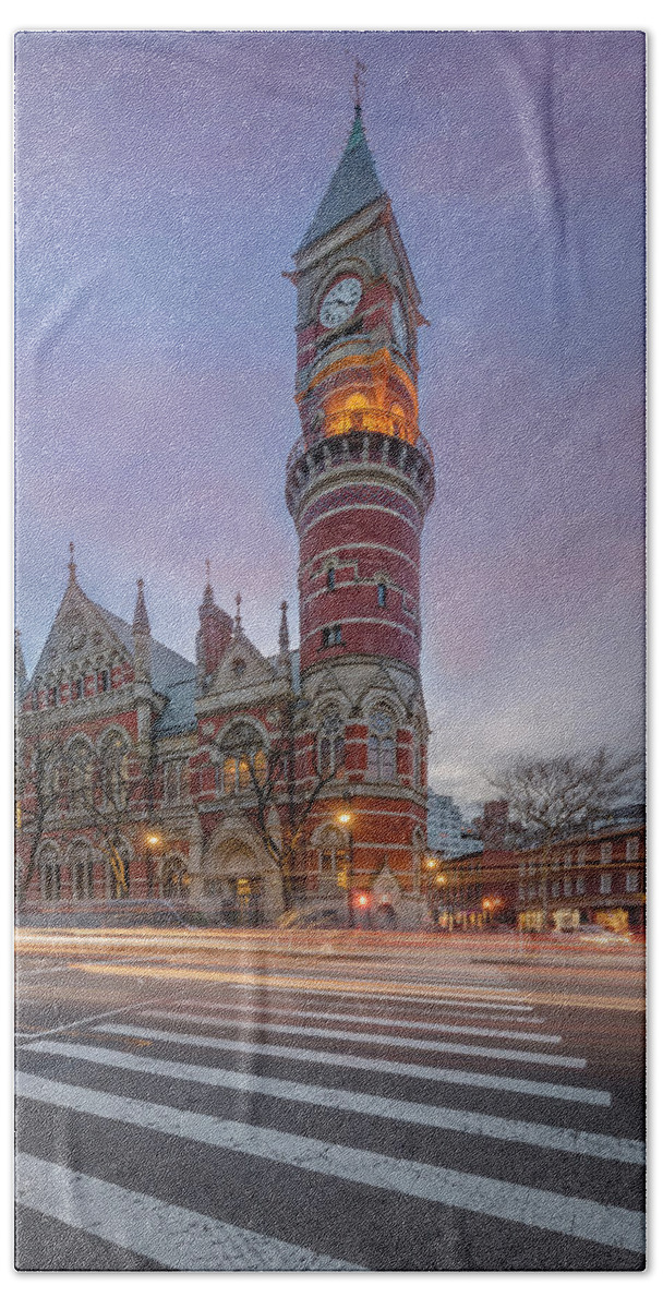 Nypl Bath Towel featuring the photograph NYPL Jefferson Market Branch by Susan Candelario