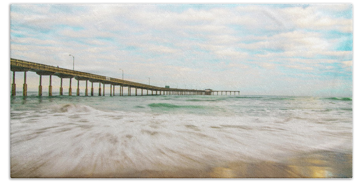 Landscape Hand Towel featuring the photograph Ocean Beach Pier at sunrise by Local Snaps Photography