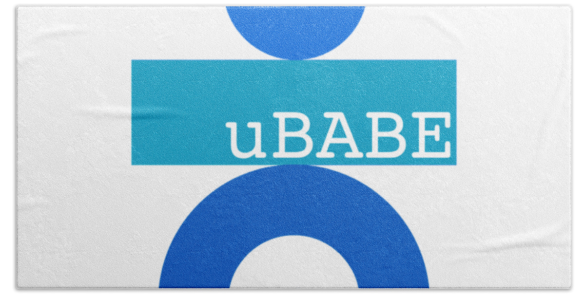 Sea Blue Bath Towel featuring the digital art Ocean Blue Babe by Ubabe Style