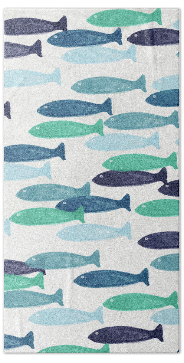 Fish Bath Sheet featuring the mixed media Ocean Fish- Art by Linda Woods by Linda Woods