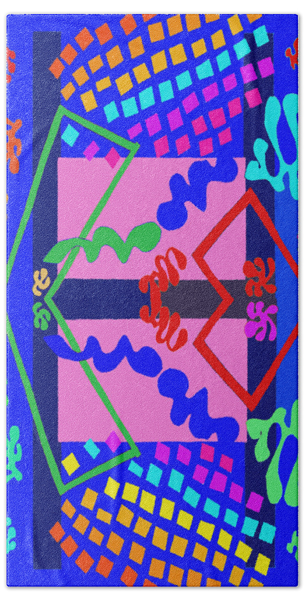 Ode To Matisse 3 Bath Towel featuring the digital art Ode to Matisse 3 by Vagabond Folk Art - Virginia Vivier