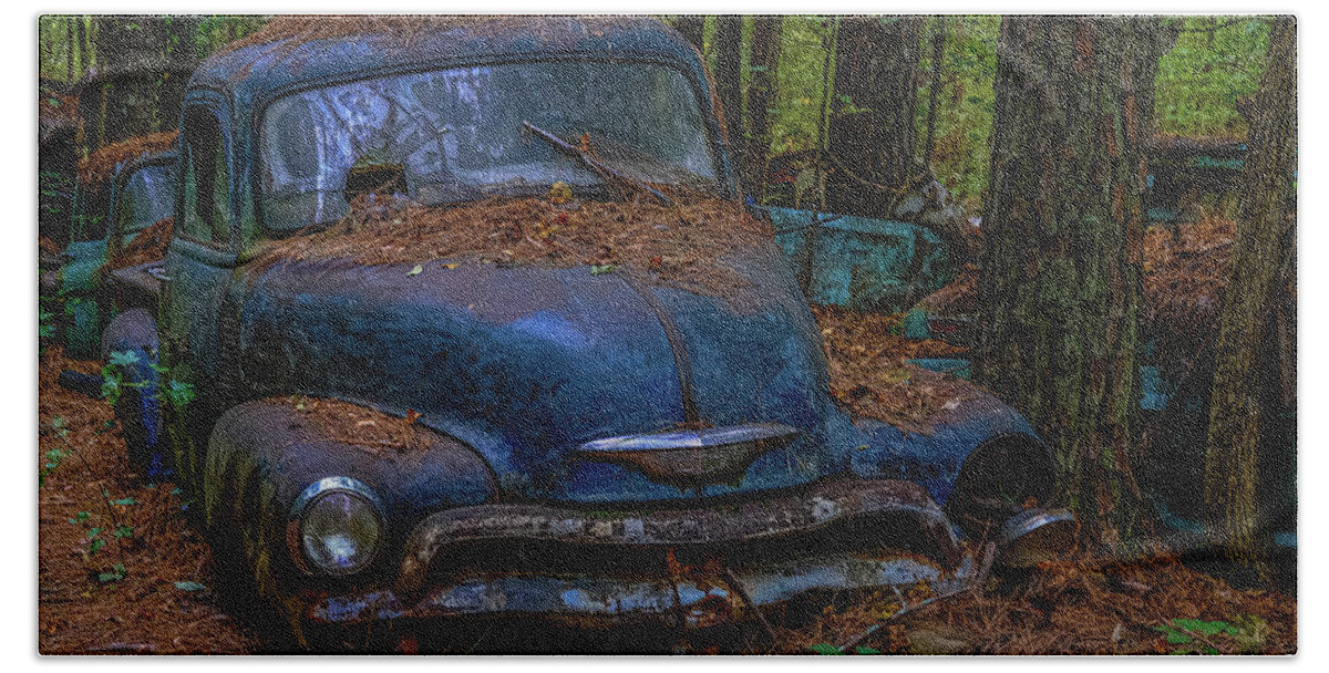 Abandoned Hand Towel featuring the photograph Old Blue Chevy by Darryl Brooks