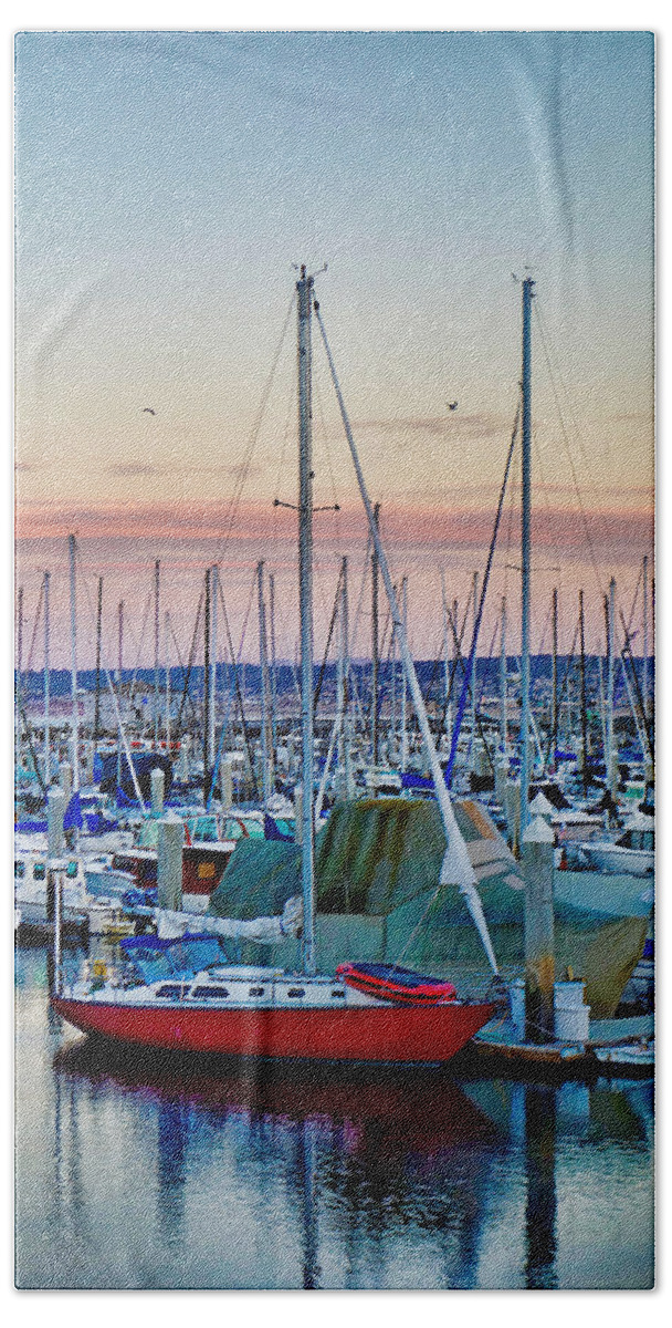 Old Hand Towel featuring the photograph Old Fishermans Wharf Monterey Study 10 by Robert Meyers-Lussier