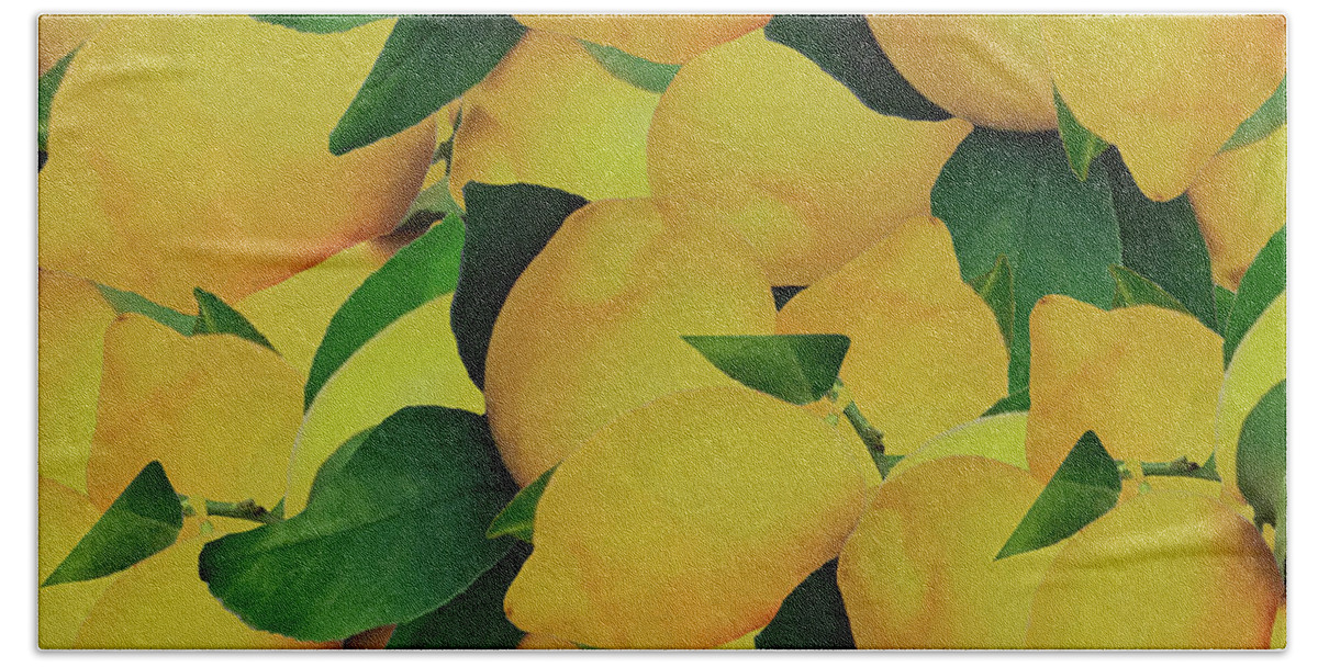 Old Gold Bath Towel featuring the photograph Old Gold Lemons by Rockin Docks