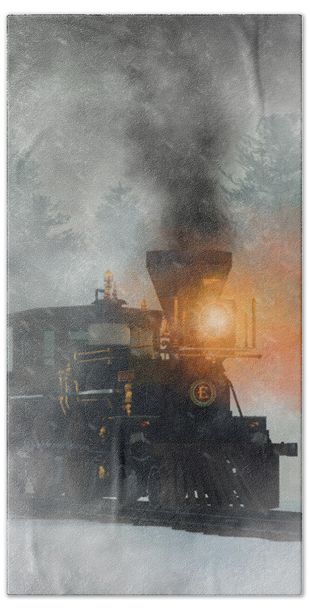 Train Bath Towel featuring the digital art Old West Steam Train by Daniel Eskridge