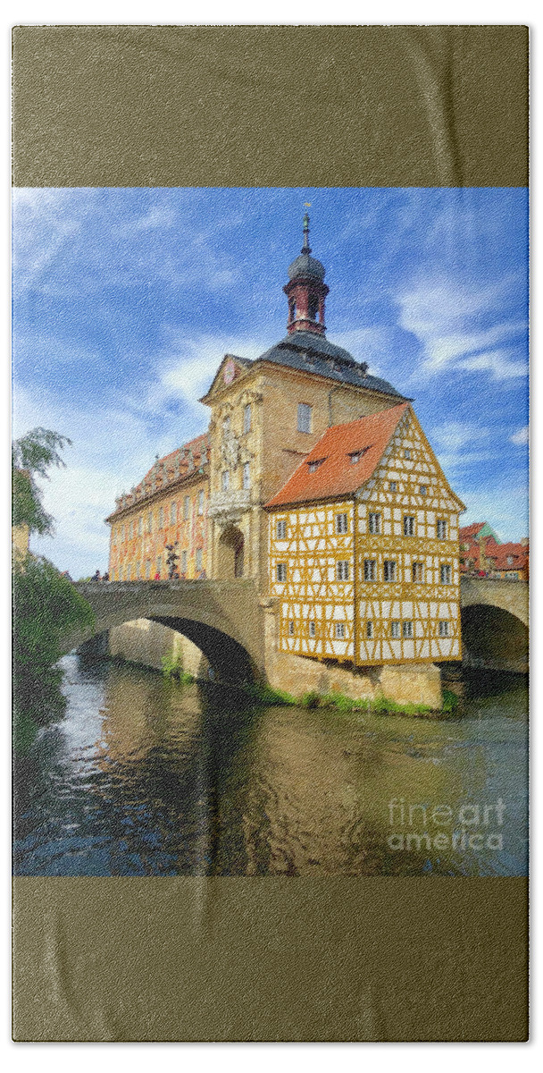 Germany Bath Towel featuring the photograph Old World Town of Bamberg in Bavarian Germany. by Gunther Allen