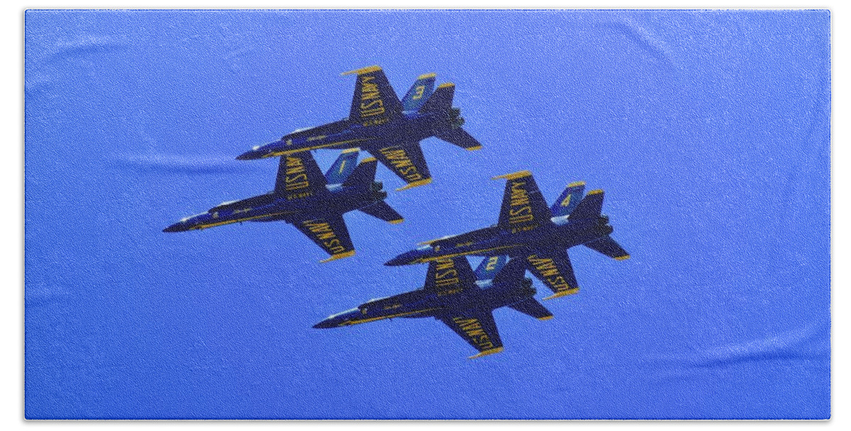 U.s. Navy Blue Angels Hand Towel featuring the photograph On a Clear Day No. 5 by Debra Grace Addison
