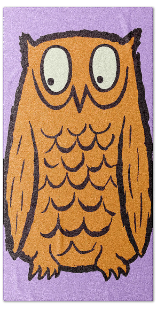 Animal Hand Towel featuring the drawing Orange Owl by CSA Images