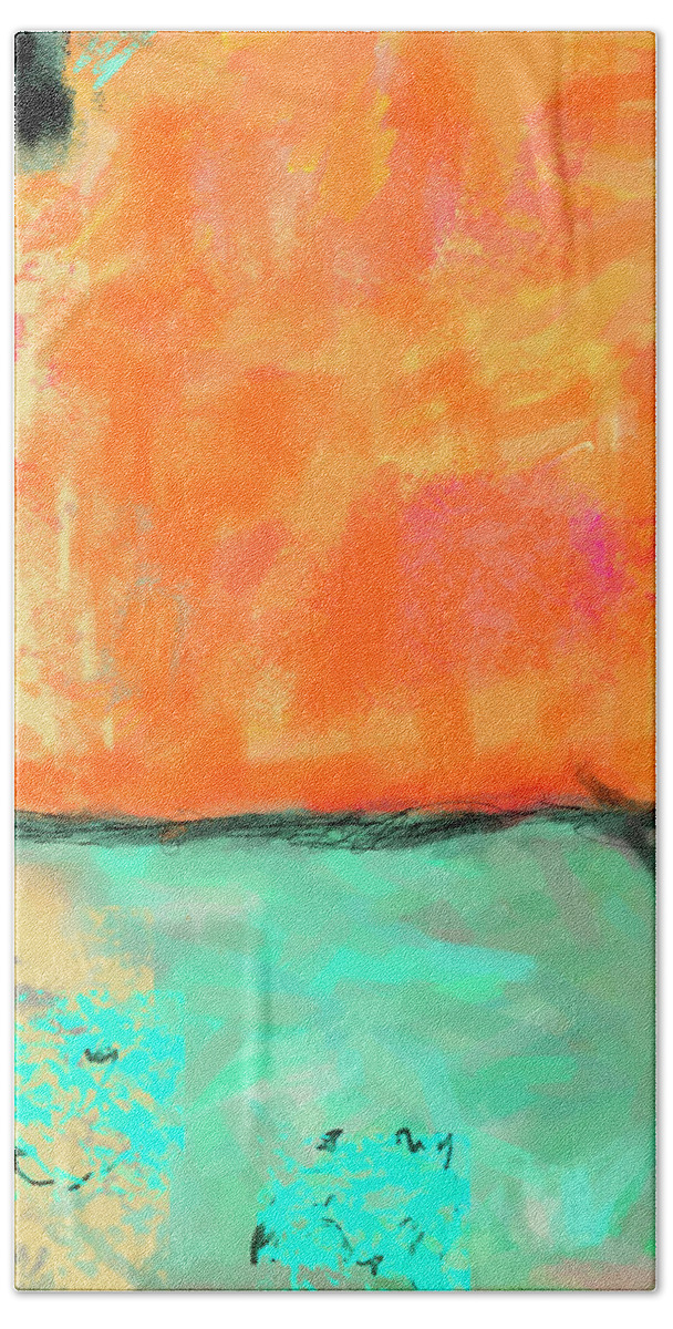 Modern Bath Towel featuring the digital art Orange Sky at Morn by Ann Tracy