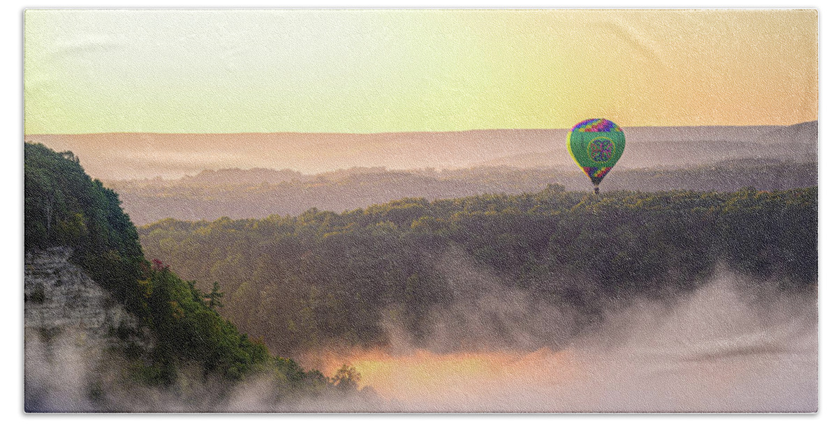 Sunrise Hand Towel featuring the photograph Over Letchworth by Guy Coniglio