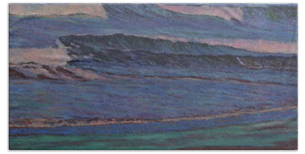 Pacific Beach Bath Towel featuring the painting Pacific Beach by Beth Riso