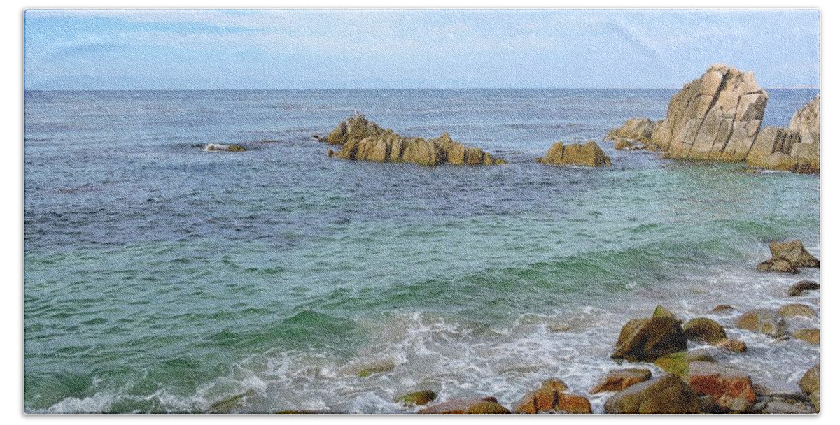 Pacific Grove Hand Towel featuring the photograph Pacific Grove Coast by Connor Beekman