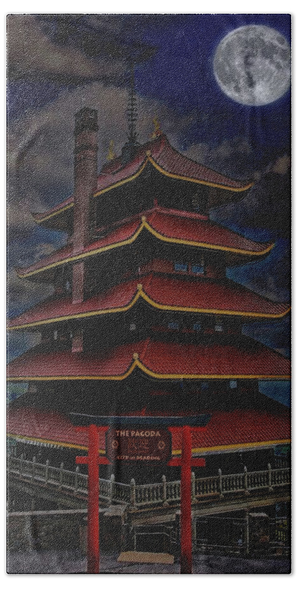 Pagoda Bath Sheet featuring the photograph Pagoda by DJ Florek