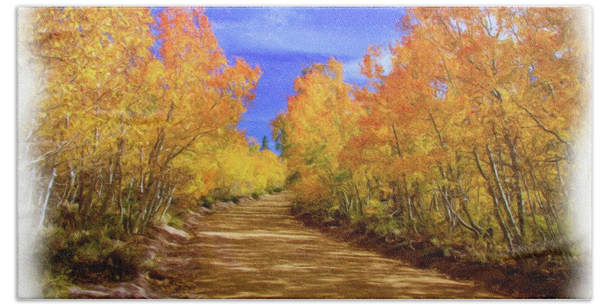 Aspens Hand Towel featuring the photograph Painted Aspens by Steph Gabler