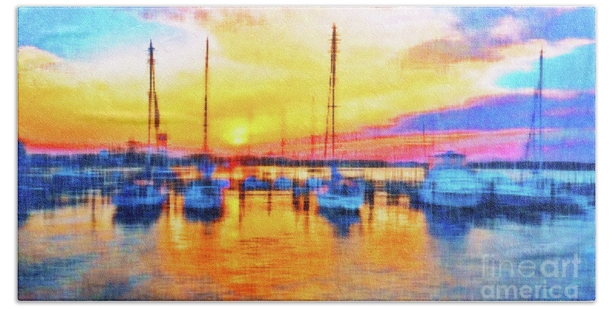Sailboats Bath Towel featuring the photograph Panhandle Sunset by Becqi Sherman