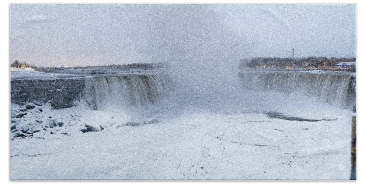 Canada Bath Towel featuring the photograph Panoramic view Niagara Falls by Nick Mares