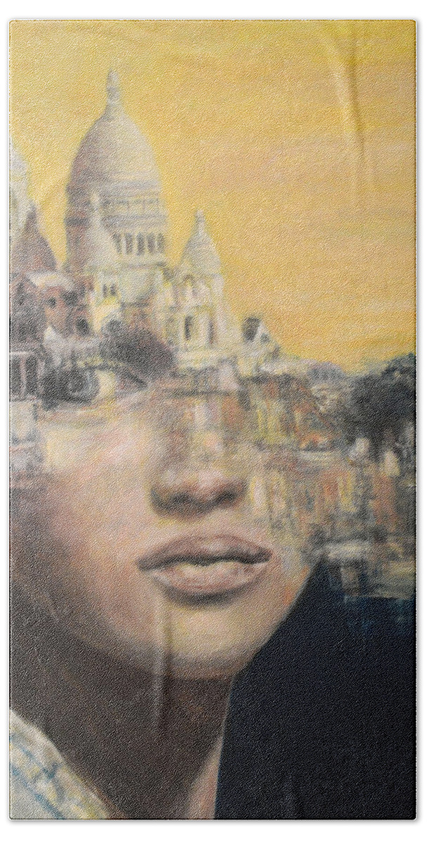 Woman Hand Towel featuring the painting Paris Blend by Escha Van den bogerd