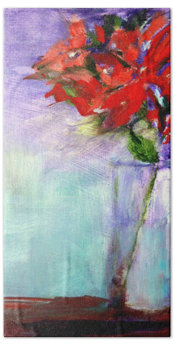 Still Life Bath Towel featuring the painting Passion Flower by Donna Carrillo