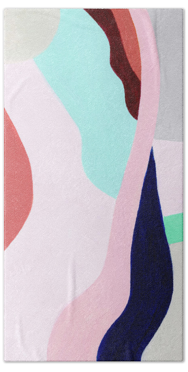 Abstract Hand Towel featuring the painting Pastel Highlands Iv by Grace Popp