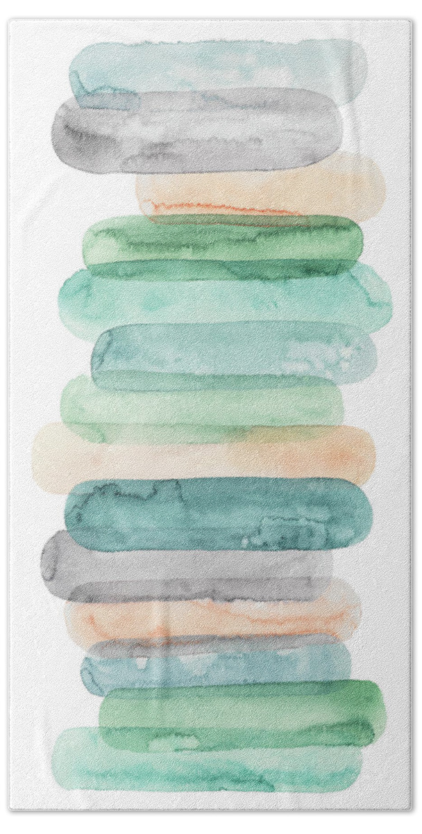 Abstract Bath Towel featuring the painting Pastel Matchsticks II by Grace Popp