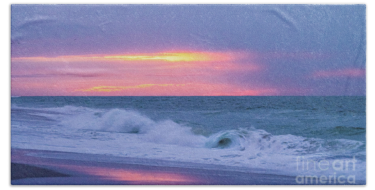 Wave Bath Towel featuring the photograph Pastel Morning Wave by Sean Mills