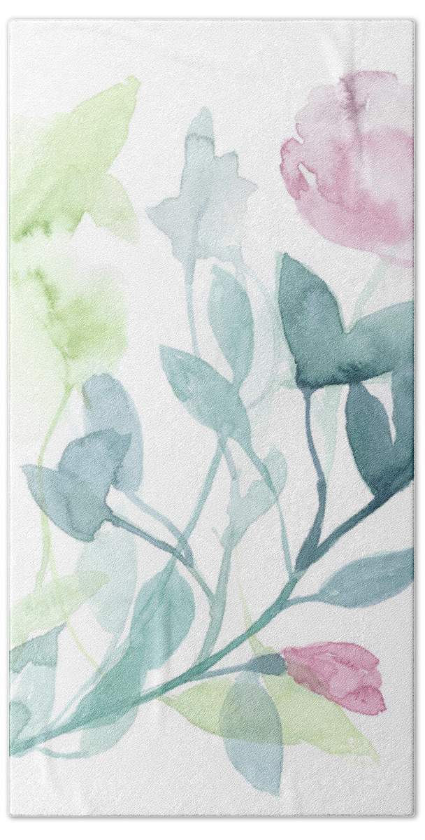 Botanical & Floral+flowers+other Hand Towel featuring the painting Peony In Light I by Jennifer Goldberger