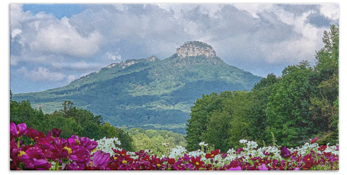 Landscape Bath Towel featuring the photograph Pilot Mountain Late Summer by Chris Berrier