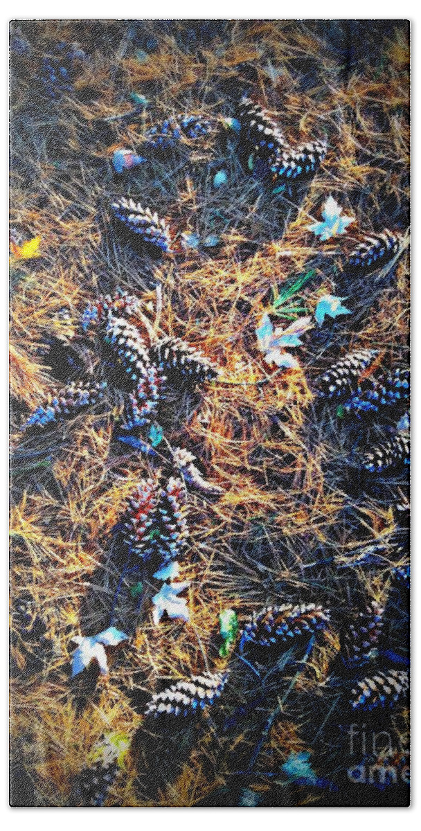 Nature Bath Towel featuring the photograph Pine Cones Morning Sunlight by Frank J Casella