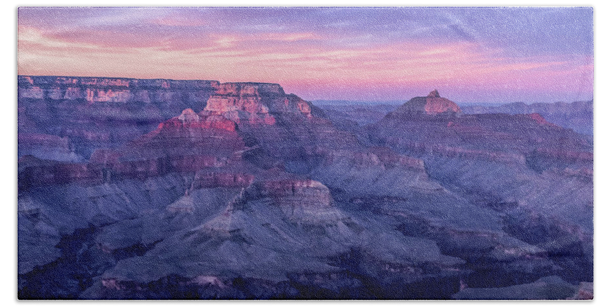 Arizona Bath Towel featuring the photograph Pink Hues over the Grand Canyon by Dawn Richards